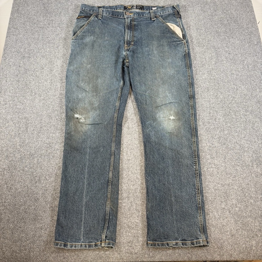 Ariat Jeans Mens 38x32 Blue M4 Rebar Relaxed Boot Phantom‎ Workhorse Carpenter